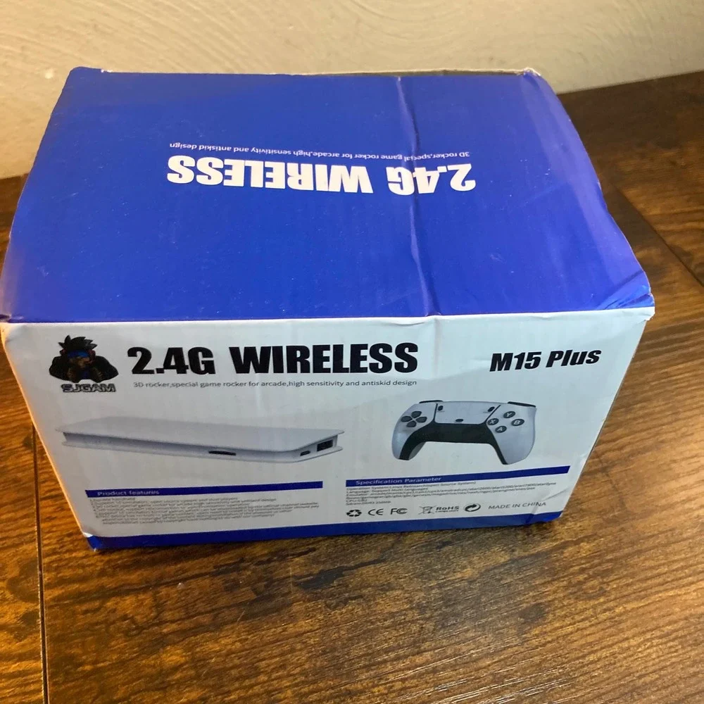 SJGAM M15 Plus 4K Wireless Home Console w/ Wi-Fi, 2 Controllers, HDMI White